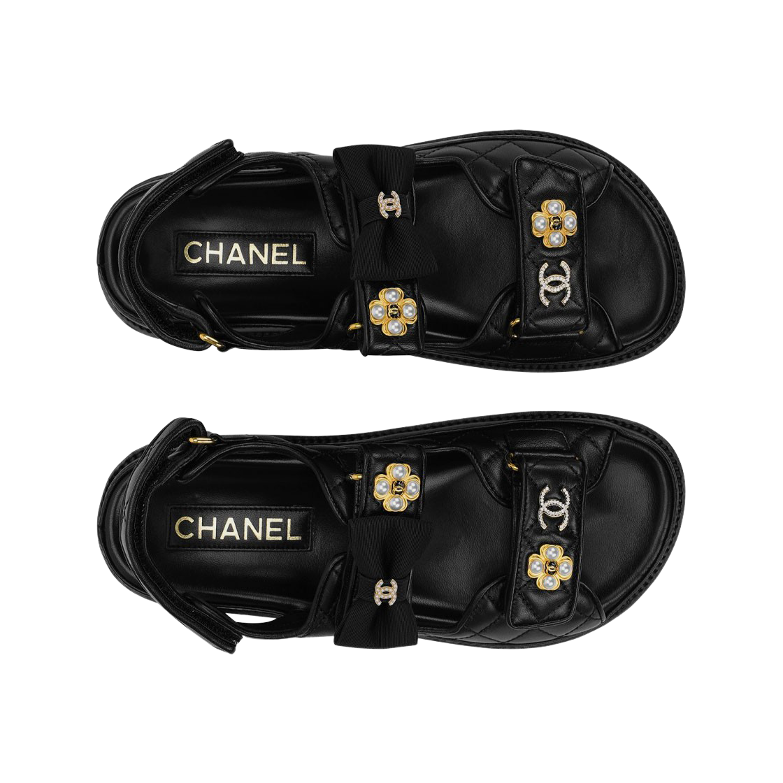 (W) 샤넬 샌들 램스킨 &블랙((W) Chanel Sandals Lambskin & Black) - 3