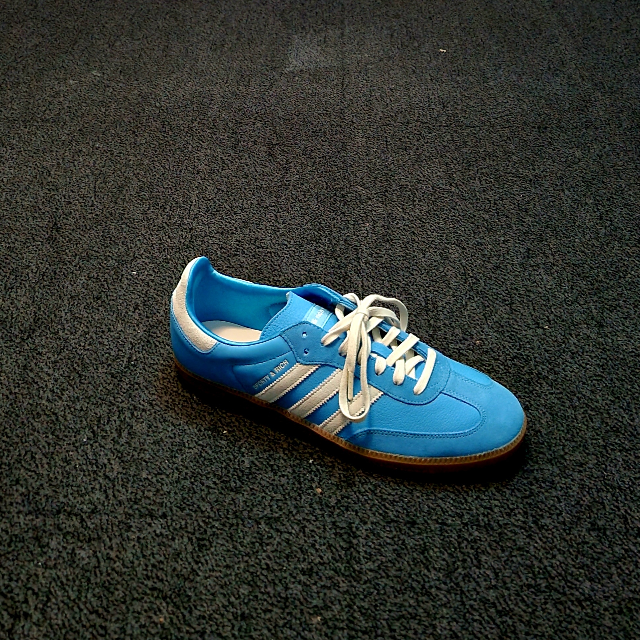 Adidas x Sporty & Rich Samba Blue Rush Cream White 착용 스타일