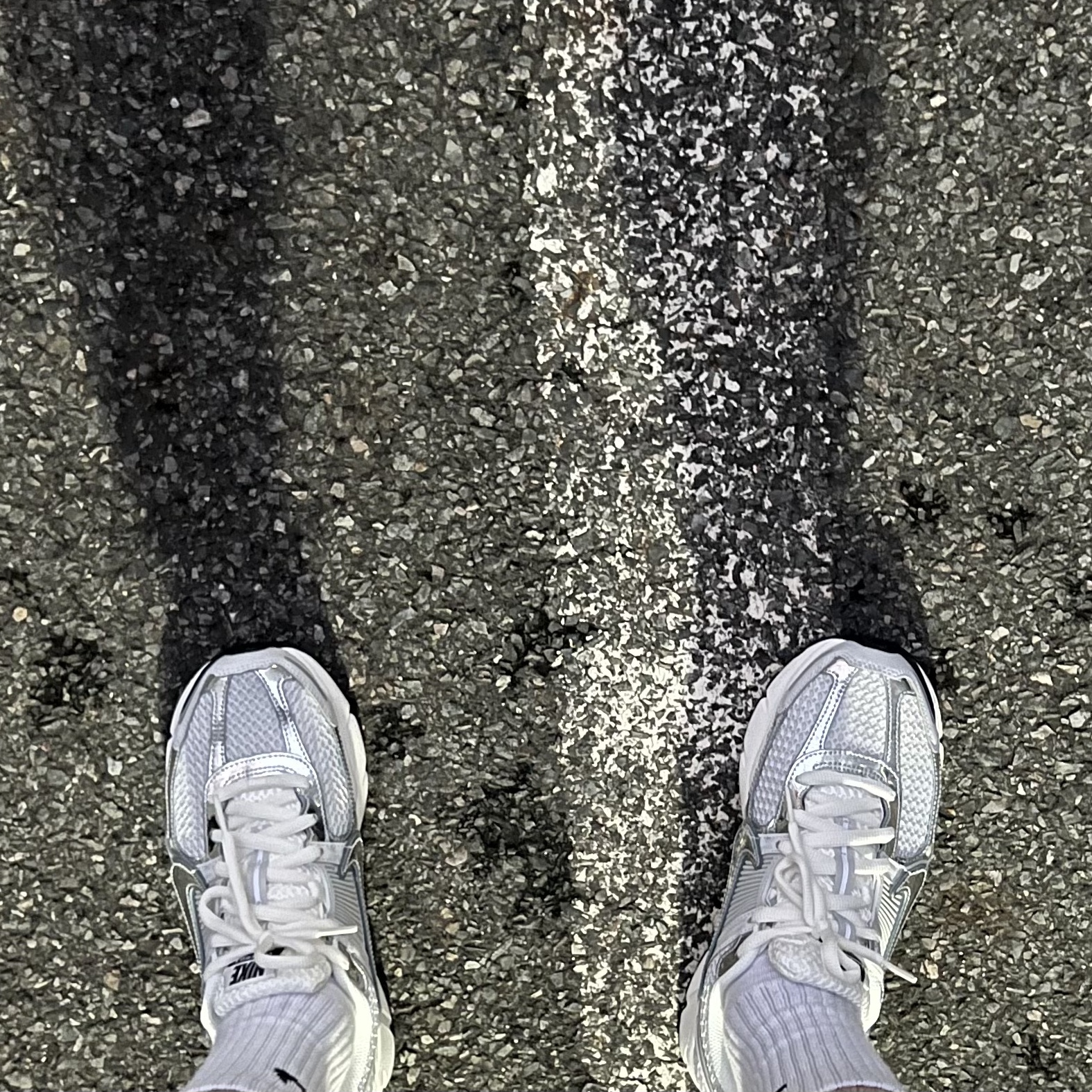 (W) Nike Zoom Vomero 5 Photon Dust and Metallic Silver 착용 스타일