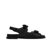 (W) Chanel Sandals Lambskin & Black