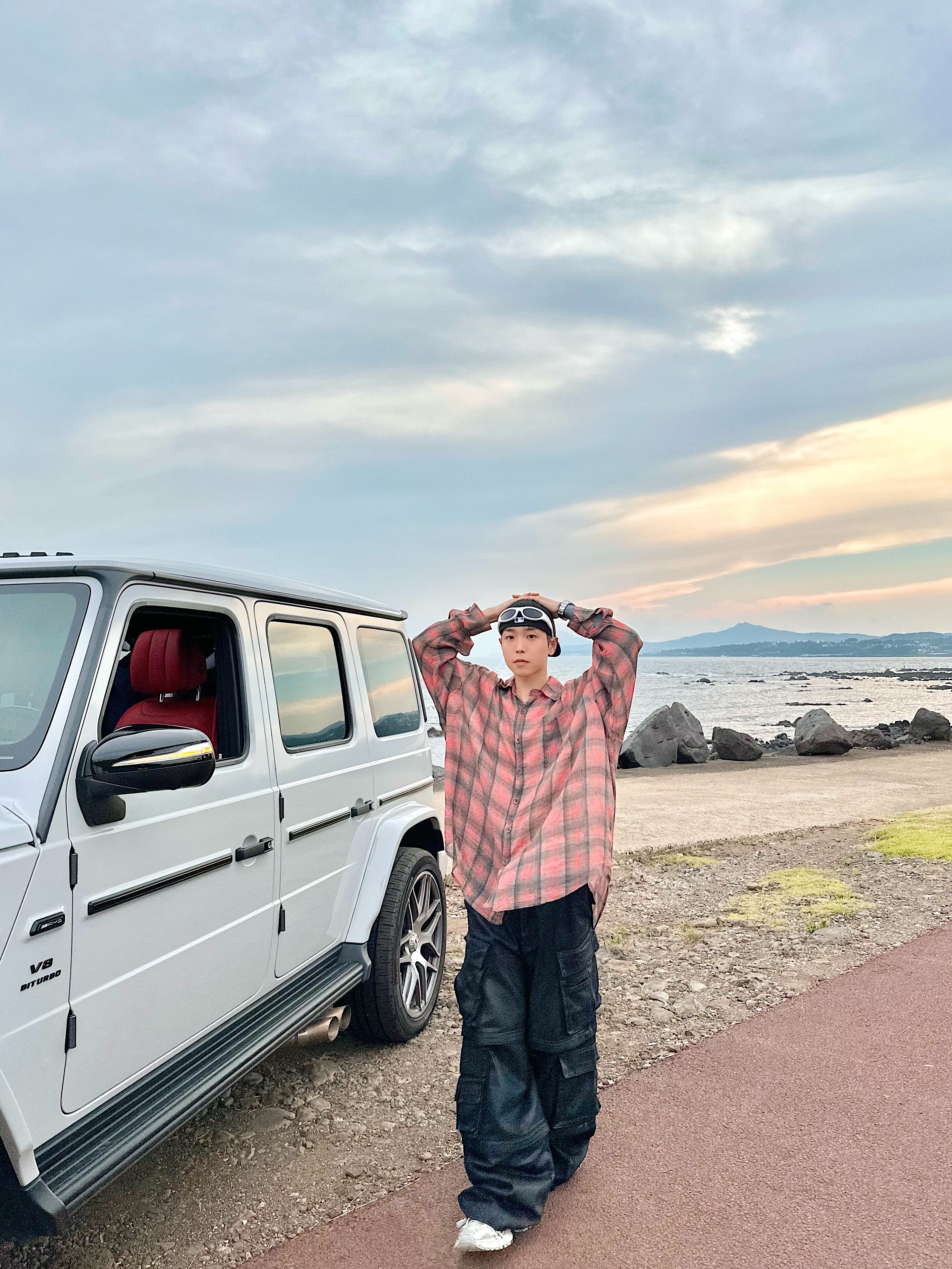 Our Legacy Borrowed Shirt Big Lumbercheck Print, Gentle Monster x Maison Margiela MM003 White Black 착용 스타일 - 3