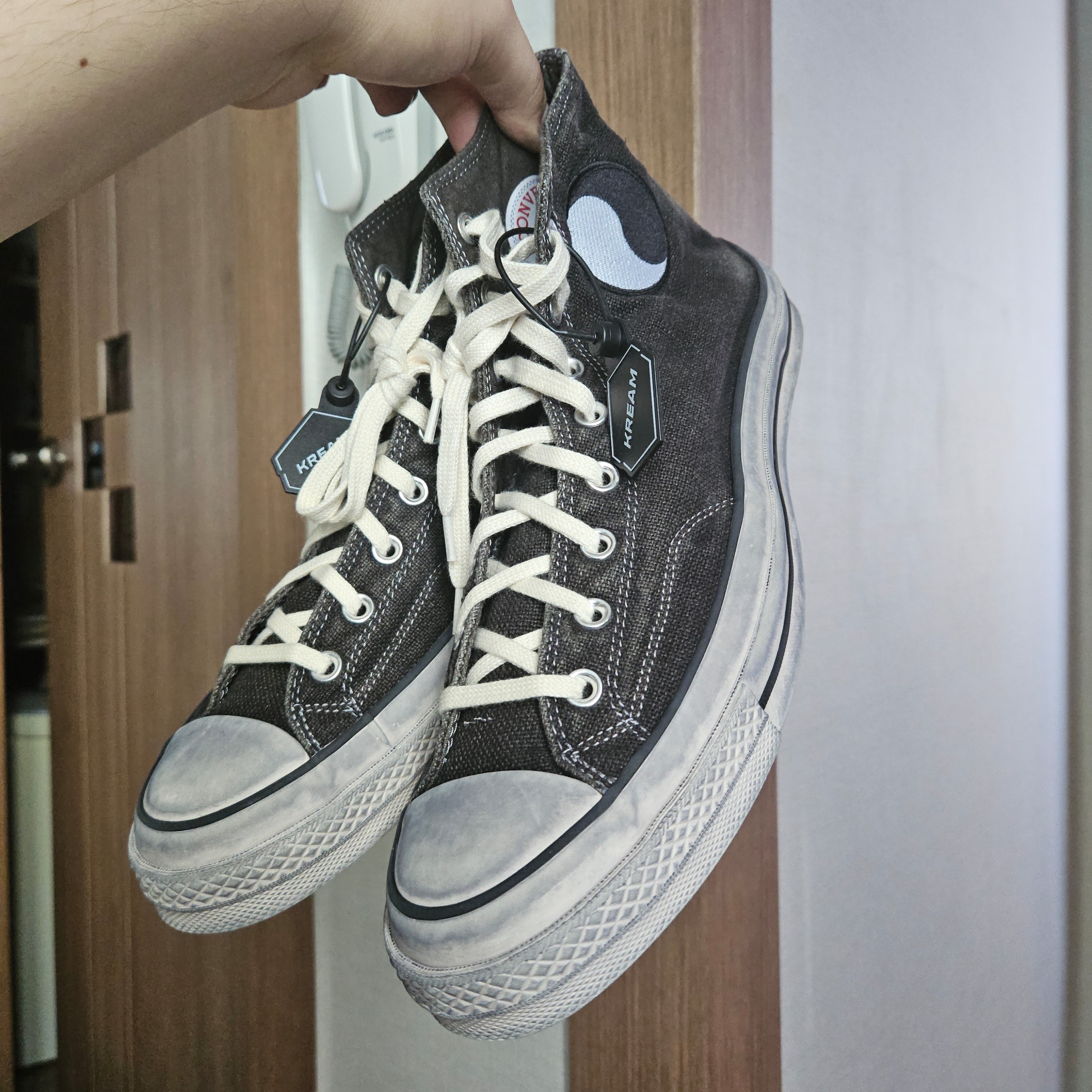 Converse x Stussy x Our Legacy Work Shop Chuck 70 High Pigeon Grey 착용 스타일