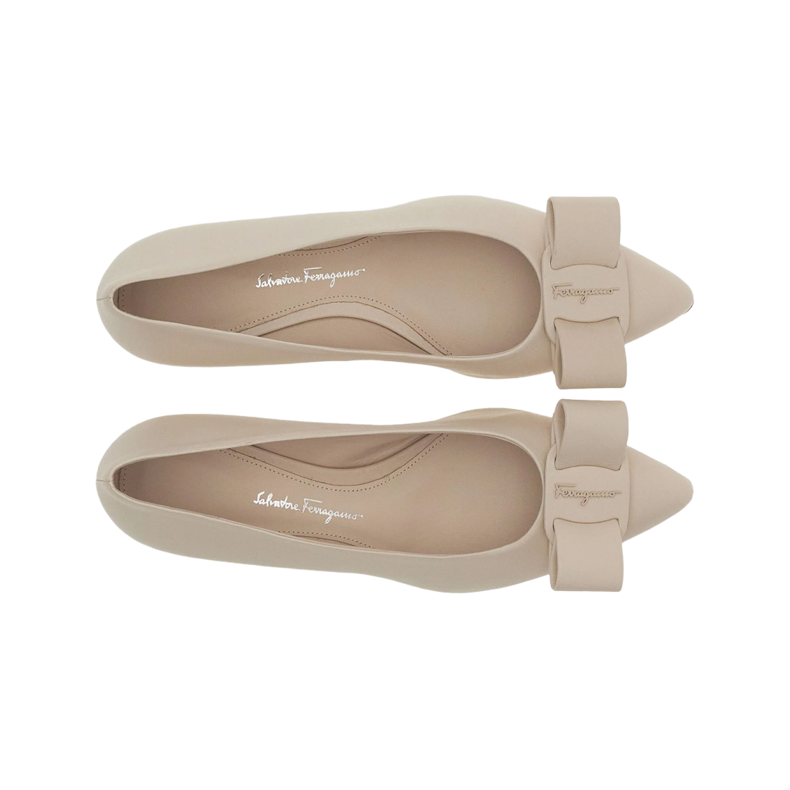 (W) 페라가모 비바 보우 발레 플랫 본 - D((W) Ferragamo Viva Bow Ballet Flat Bone - D) - 3