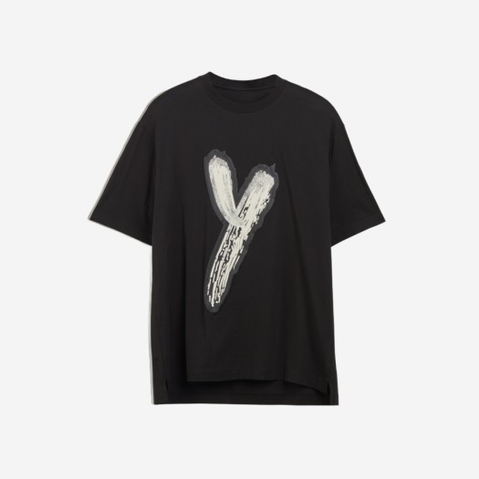 Y-3 로고 GFX 티셔츠 블랙