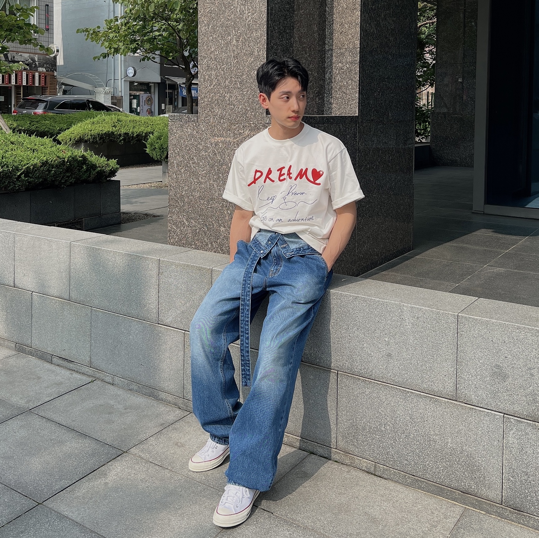 Converse Chuck 70 High Vintage Canvas White 착용 스타일