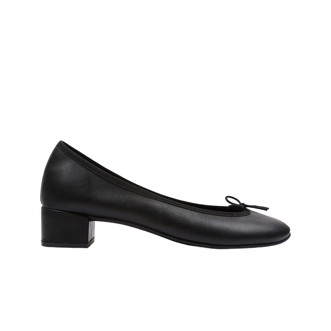 (W) 레페토 루 카프스킨 레더 발레리나 블랙((W) Repetto Lou Calfskin Leather Ballerinas Black)