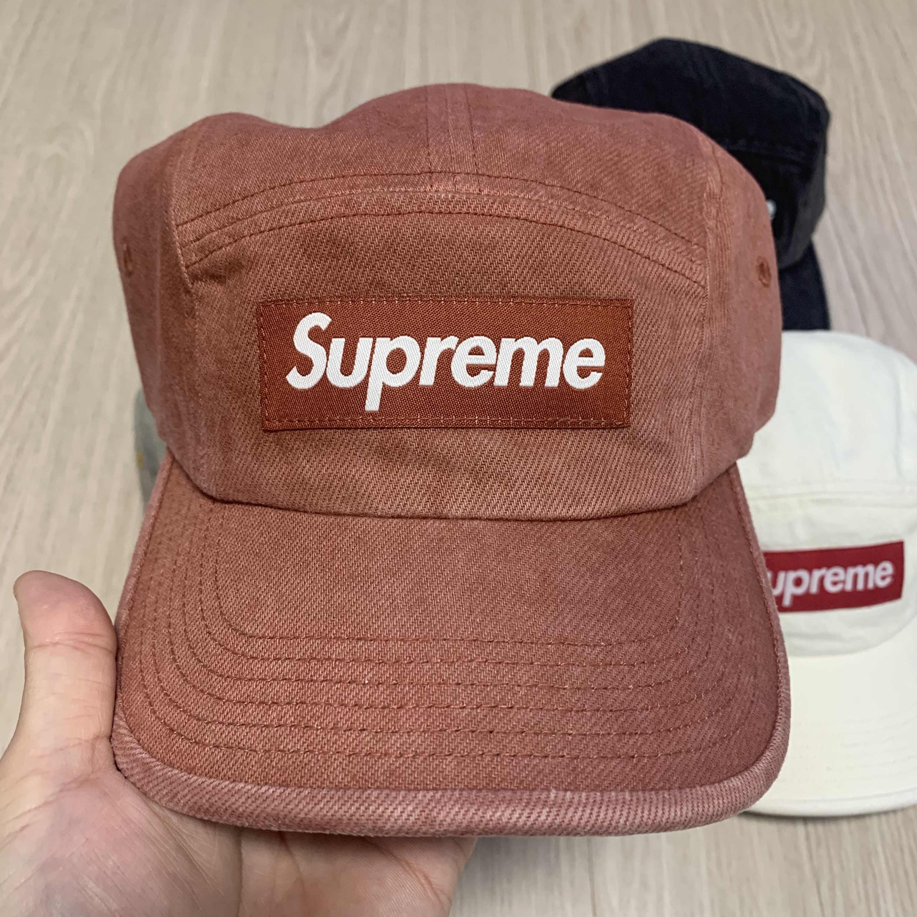 Supreme Denim Camp Cap Rust - 23SS 착용 스타일 - 1