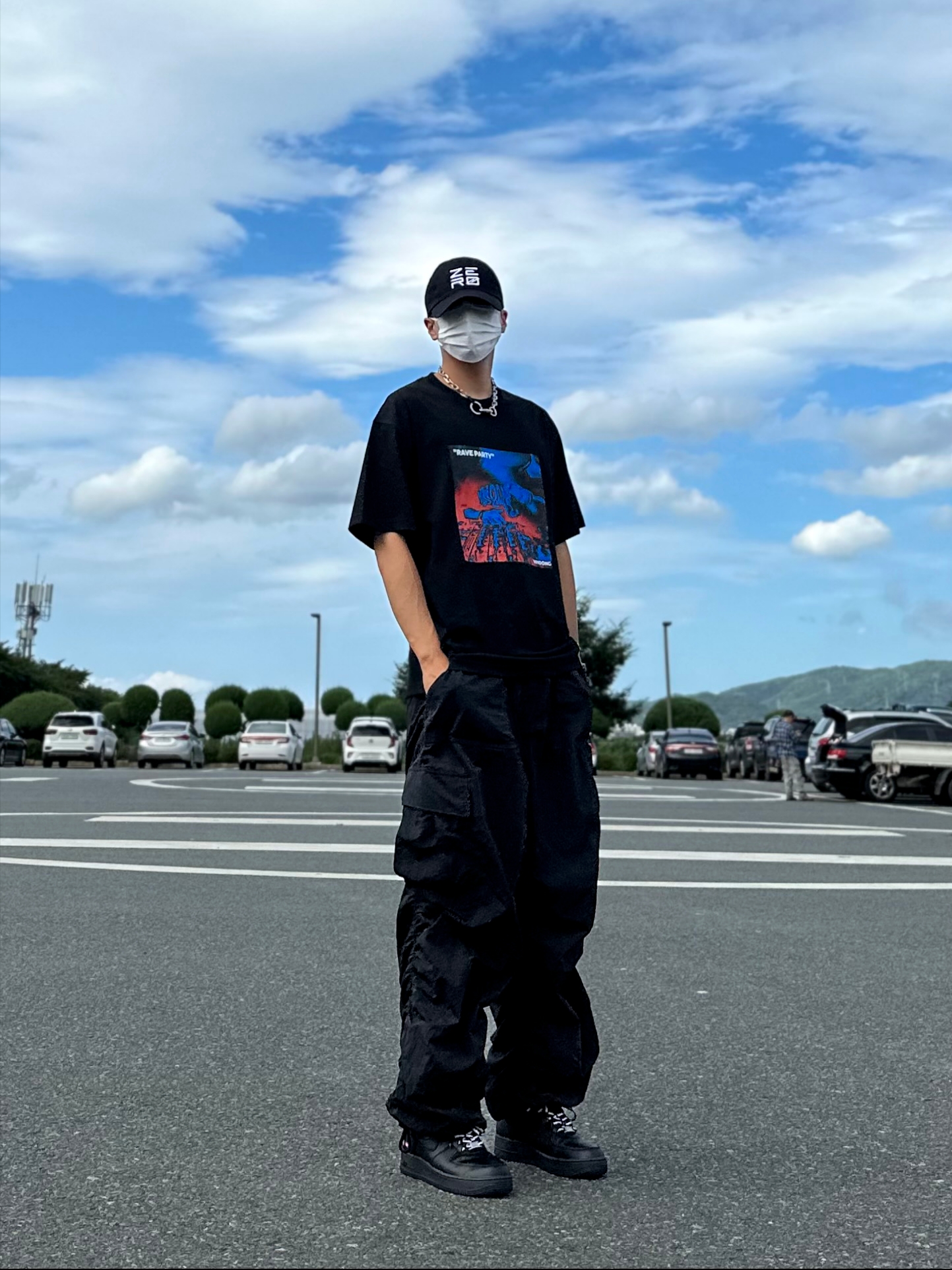 Nike x Supreme Air Force 1 Low Black 착용 스타일 - 1