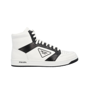 Prada High District Leather Sneakers White Black