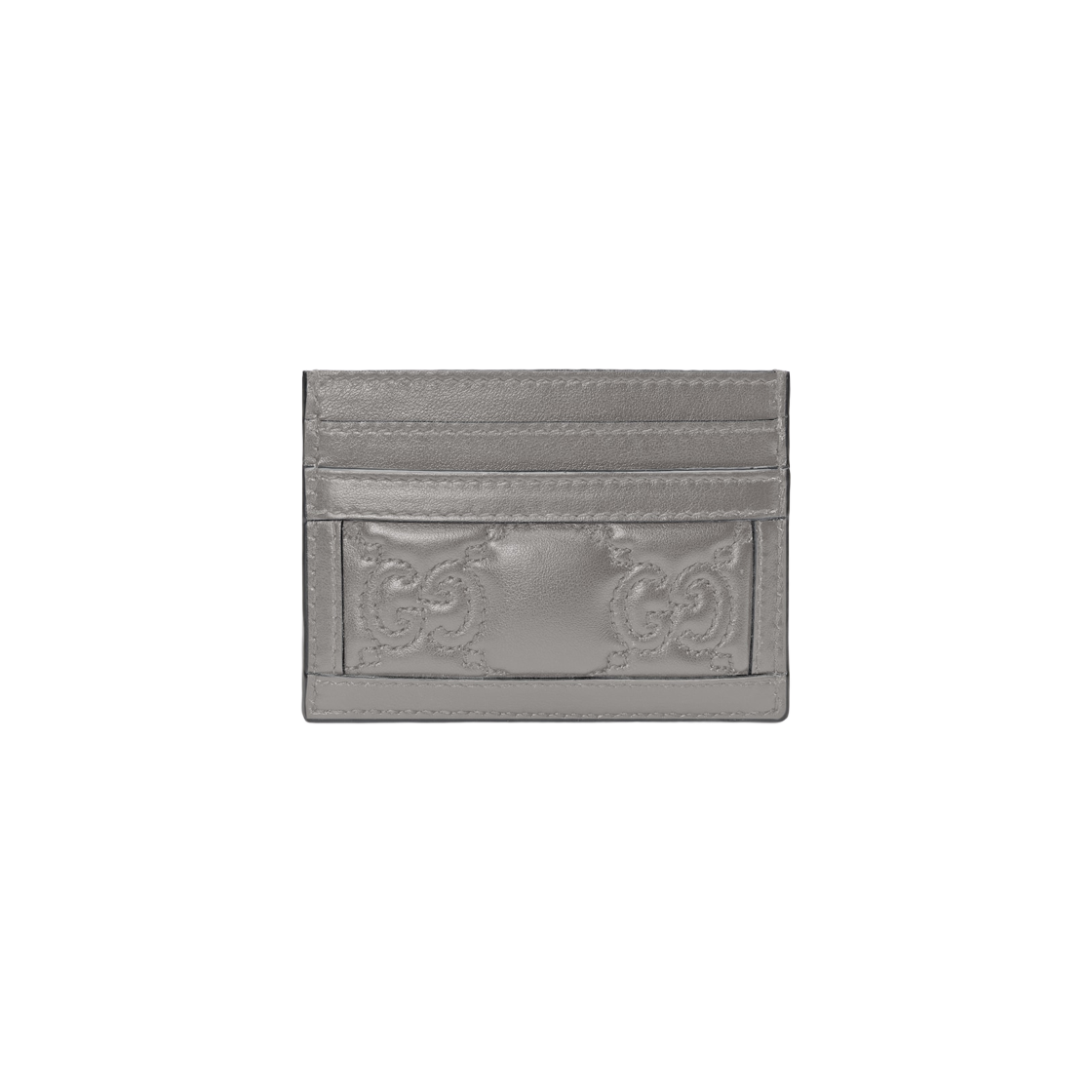 Gucci GG Matelasse Card Case Grey Leather 상세 이미지 3