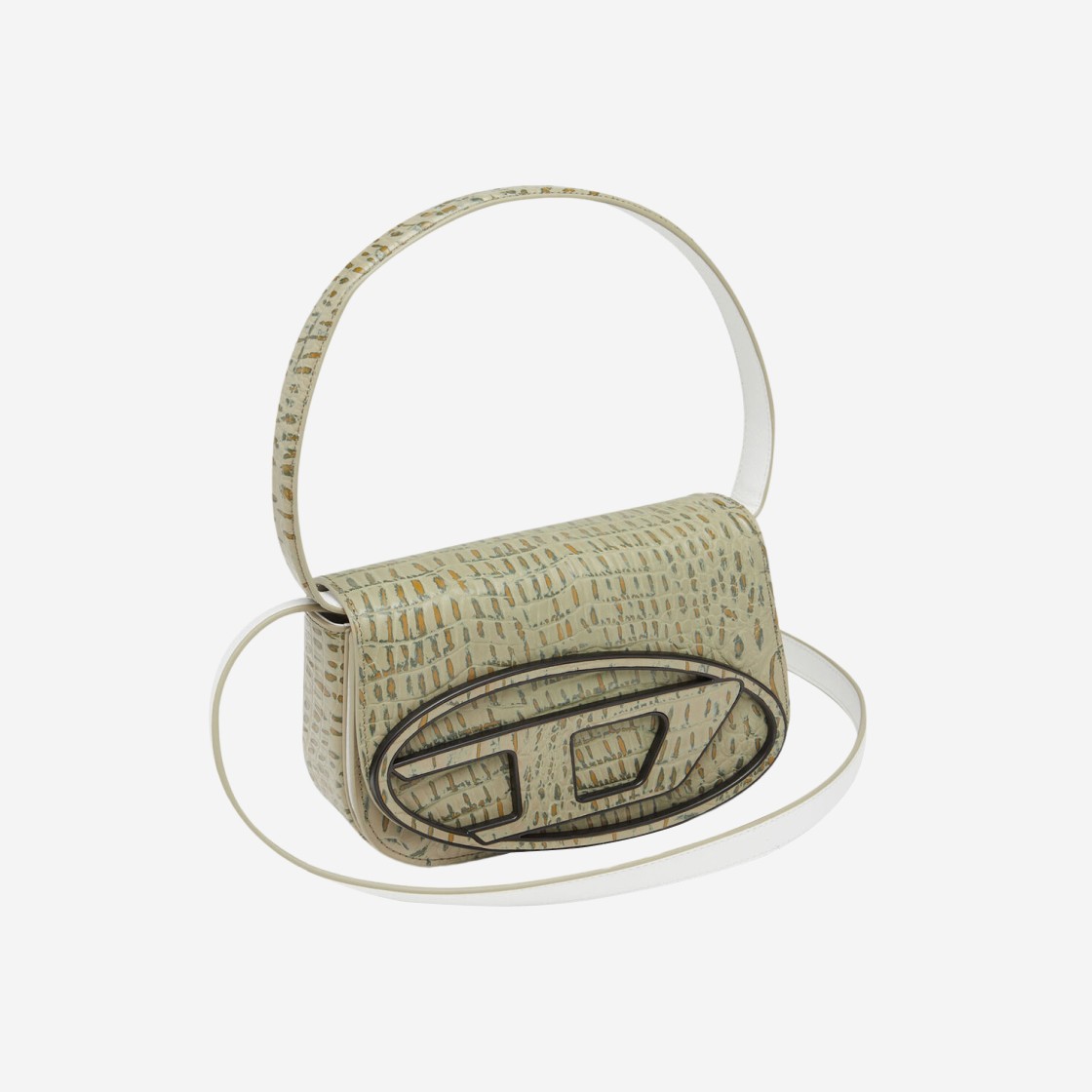 Diesel 1DR Shoulder Bag in Cow Leather Military Green 상세 이미지 2