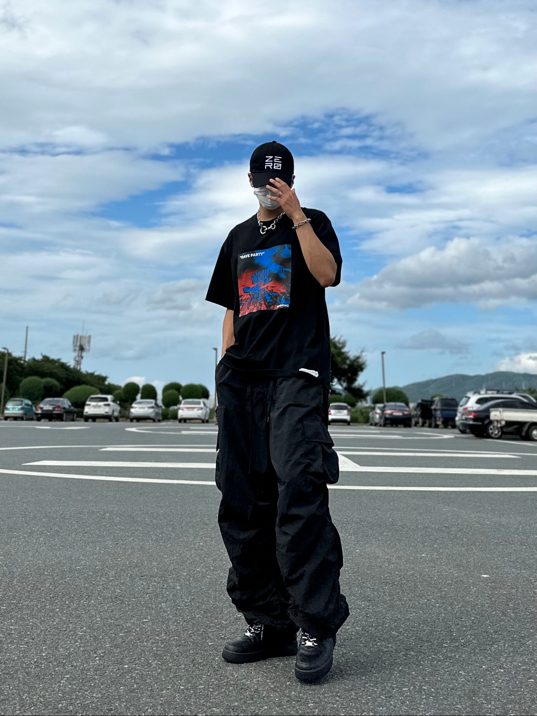 Nike x Supreme Air Force 1 Low Black 착용 스타일 - 3