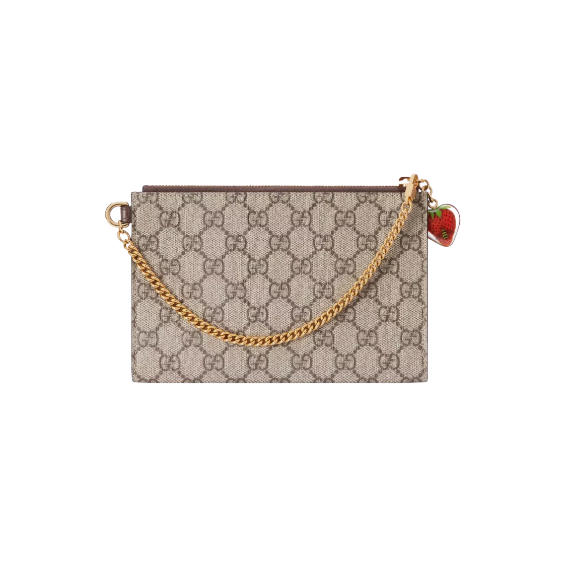 Gucci Wrist Wallet with Double G Strawberry Beige Ebony Supreme 상세 이미지 3