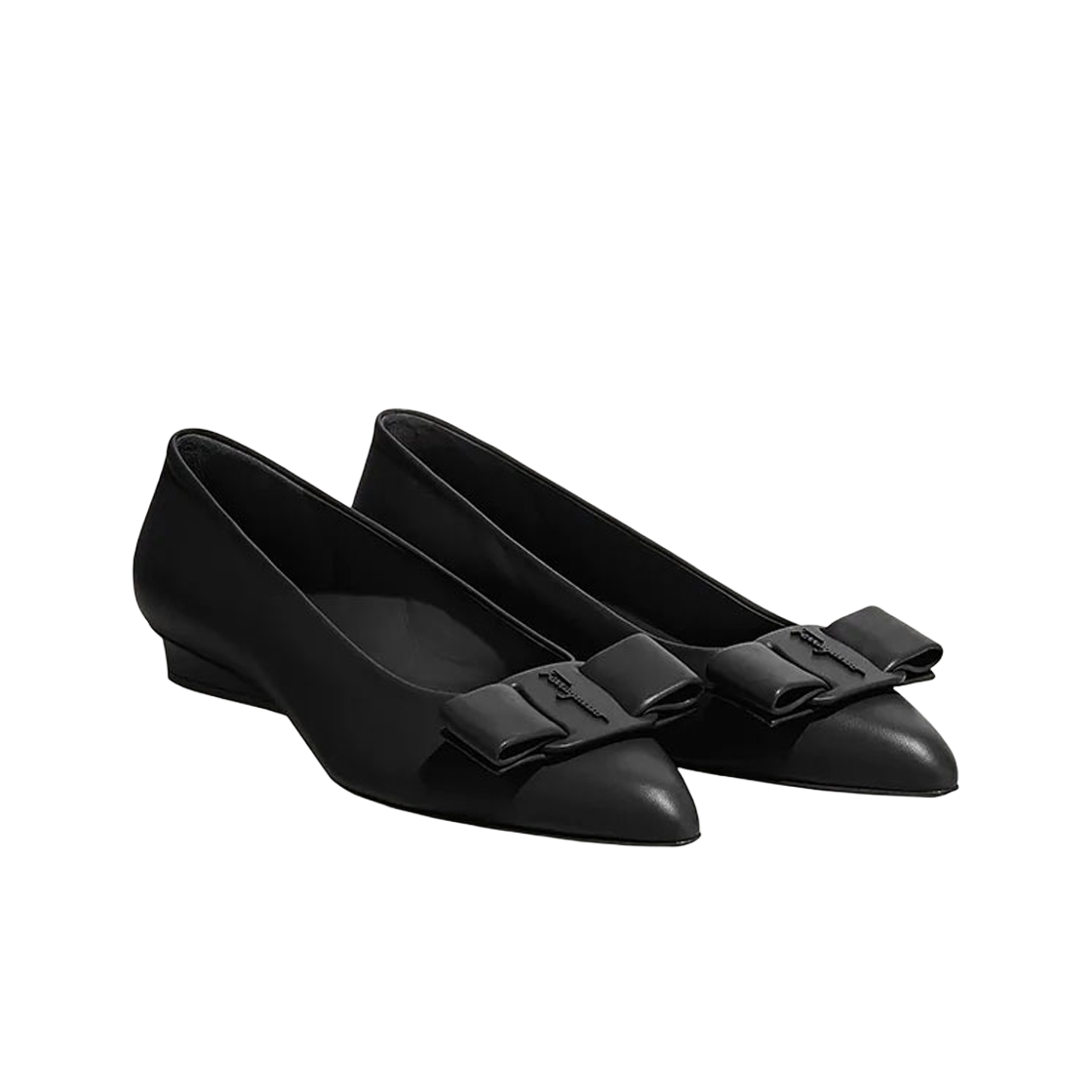 (W) 페라가모 비바 보우 발레 플랫 블랙 - B((W) Ferragamo Viva Bow Ballet Flat Black - B) - 2