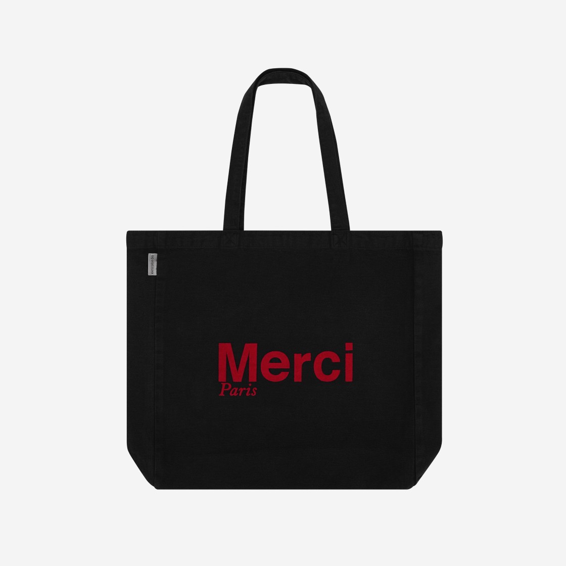 Merci - Cotton Tote Bag - Khaki & Black