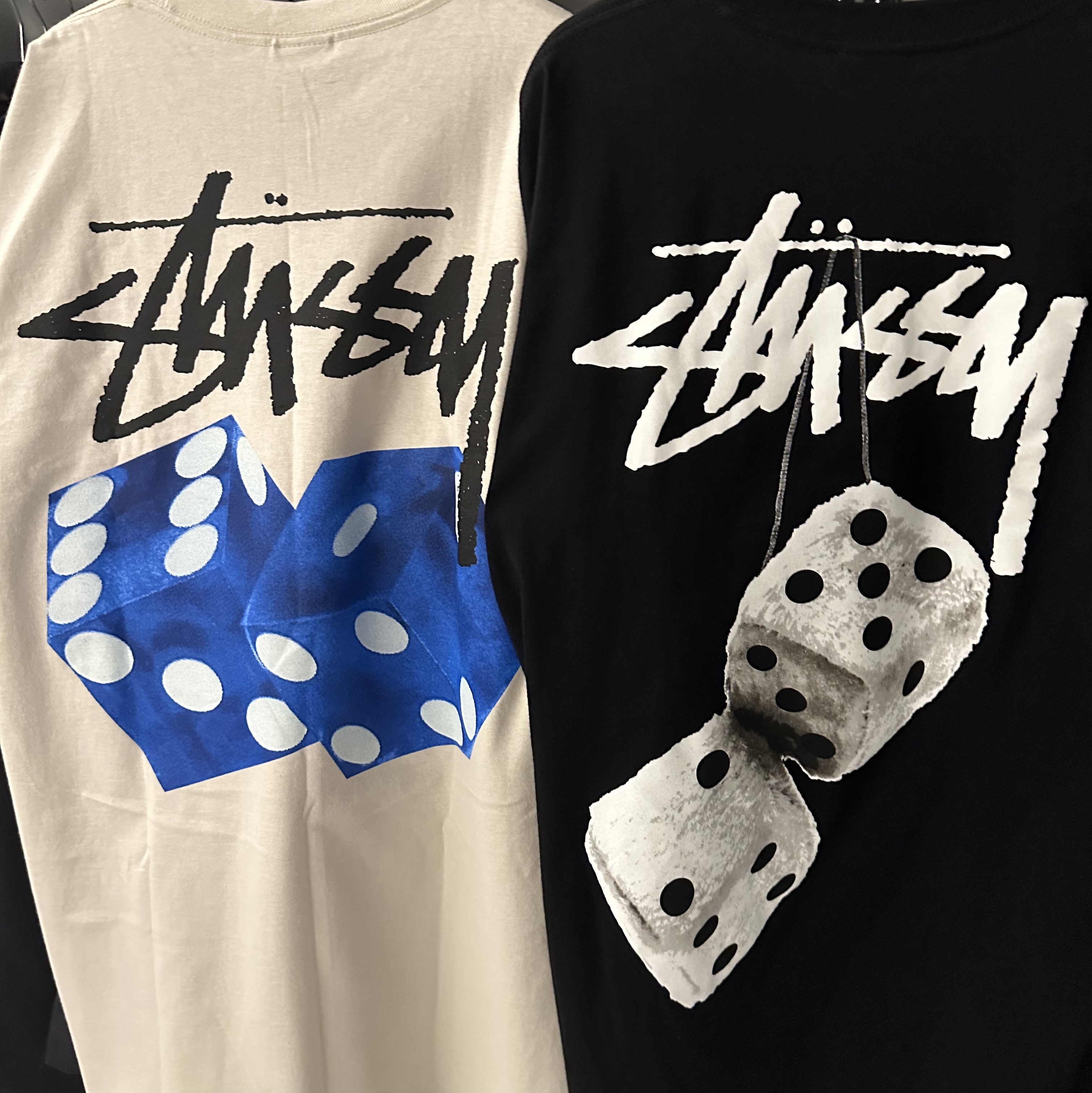 Stussy Diced Out T-Shirt Smoke, Stussy Fuzzy Dice T-Shirt Black 착용 스타일