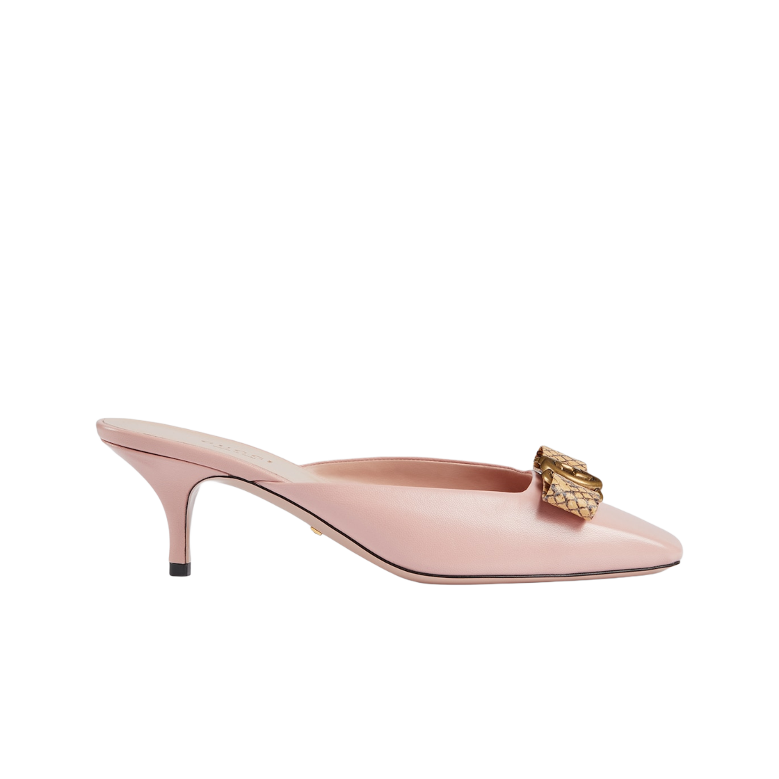 (W) 구찌 인터로킹 G 뮬 라이트 핑크 레더((W) Gucci Interlocking G Mule Light Pink Leather) - 1