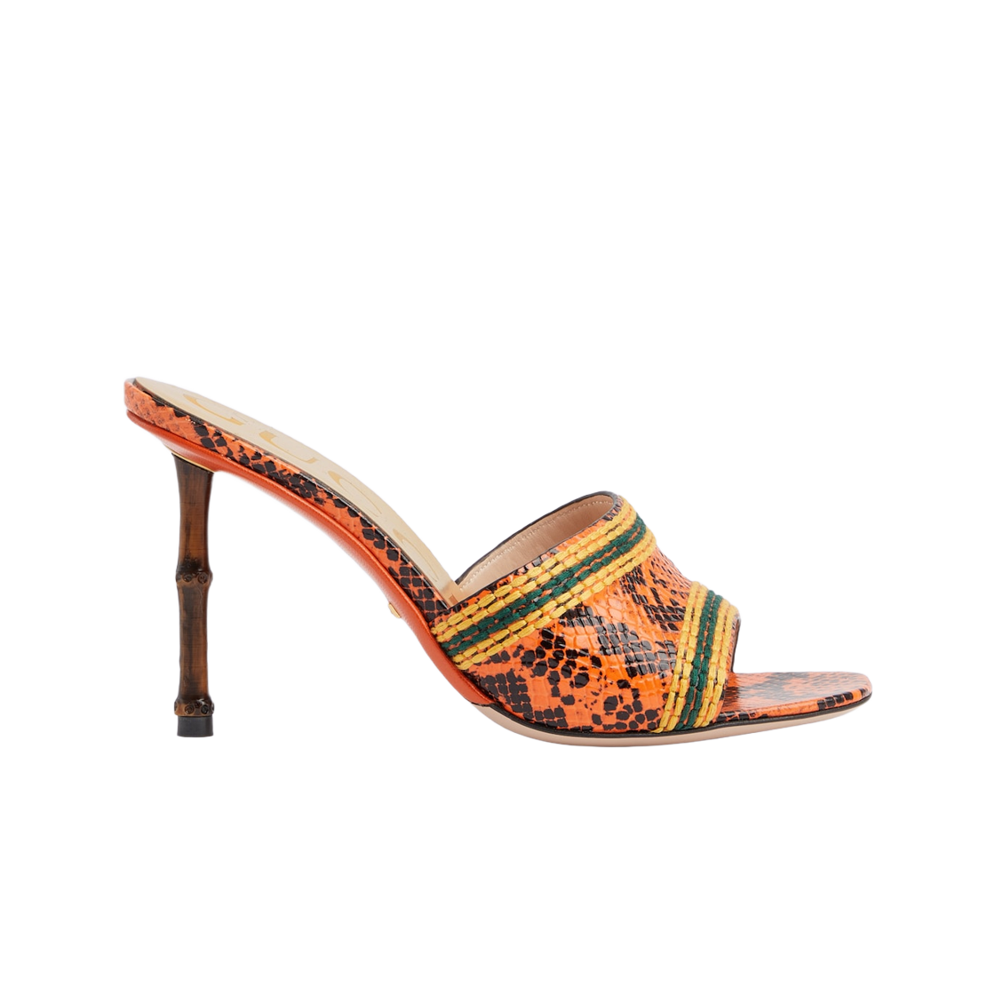 (W) 구찌 파이썬 슬라이드 샌들 오렌지 레더((W) Gucci Python Slide Sandal Orange Leather) - 1