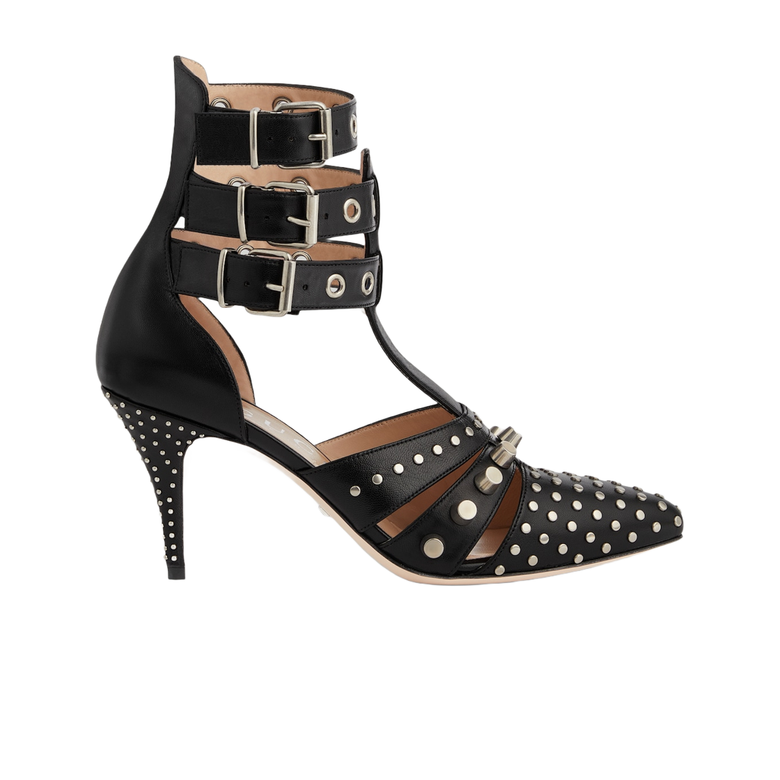 (W) 구찌 스터드 펌프 블랙 레더((W) Gucci Studded Pump Black Leather) - 1