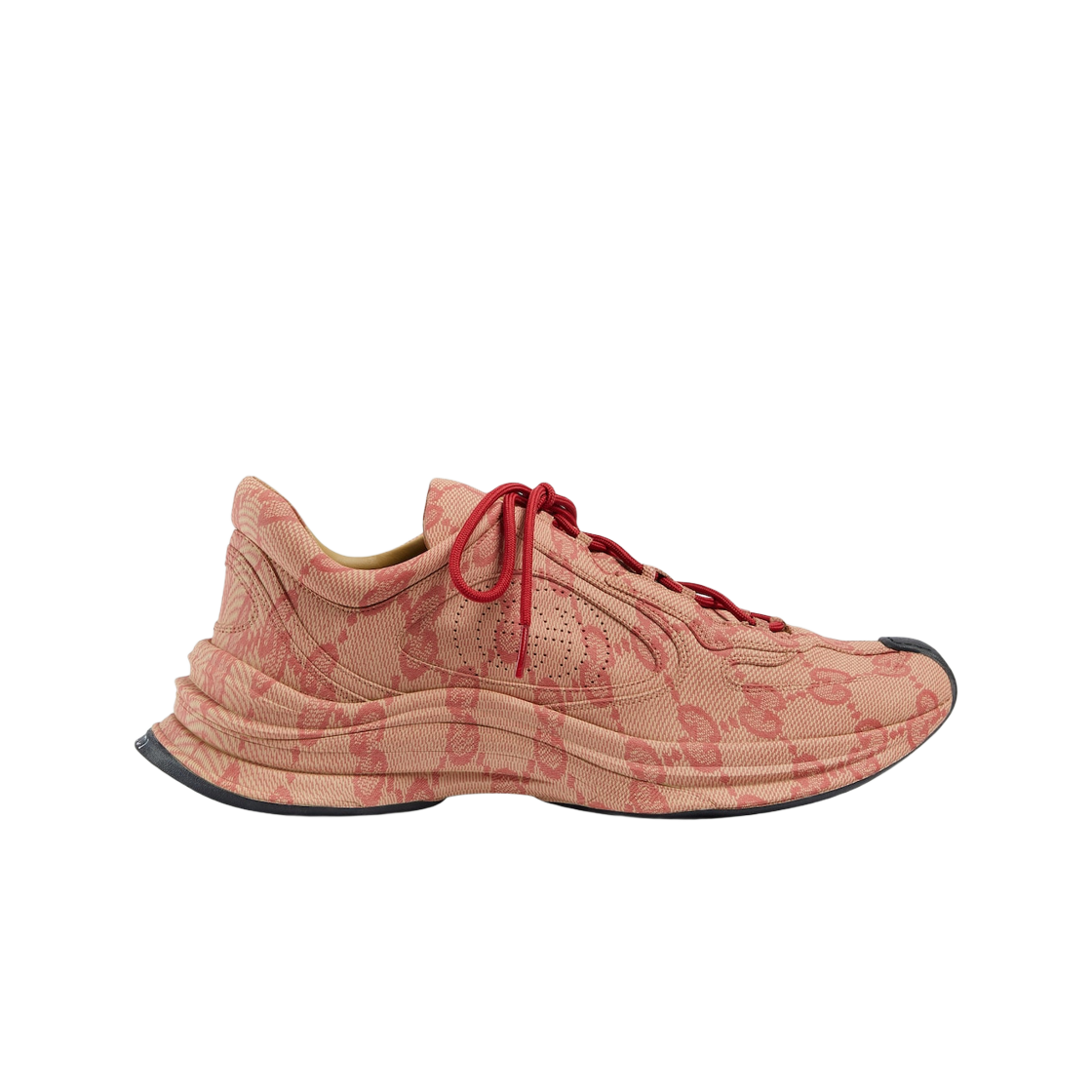 구찌 구찌 런 스니커즈 베이지 히비스커스 레드 레더(Gucci Gucci Run Sneaker Beige Hibiscus Red Leather) - 1