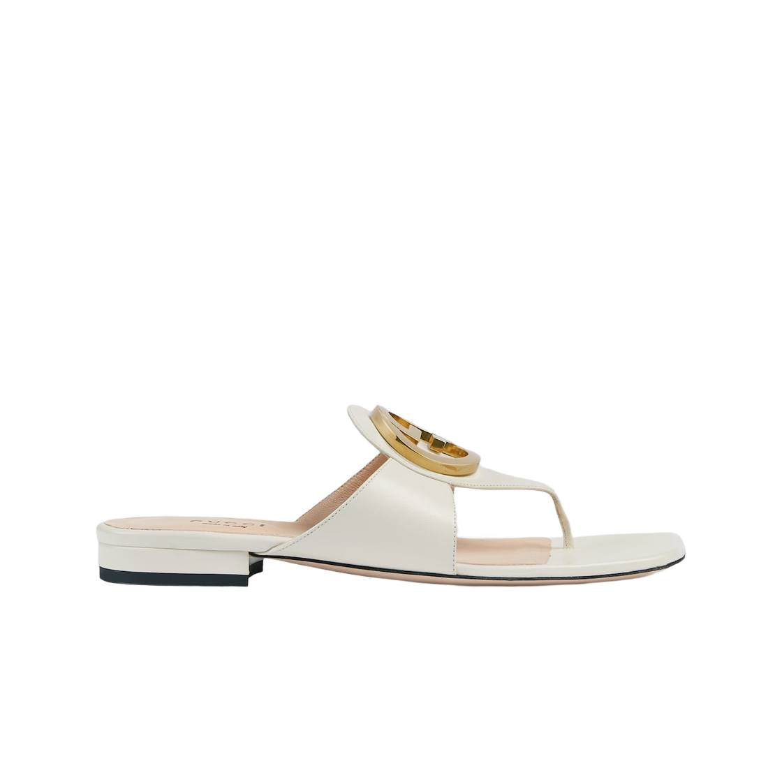 (W) 구찌 블론디 통 샌들 화이트 레더((W) Gucci Blondie Thong Sandal White Leather) - 1