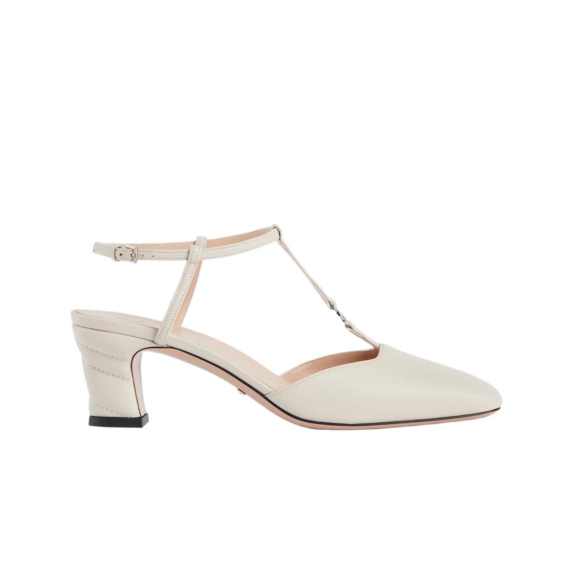 (W) 구찌 쁘띠 GG 슬링백 펌프 화이트 레더((W) Gucci Petite GG Slingback Pump White Leather) - 1