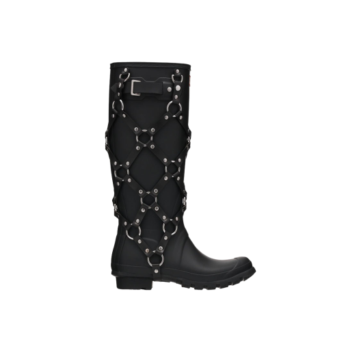 (W) Hunter X Noir Kei Ninomiya Harness Rain Boots Black