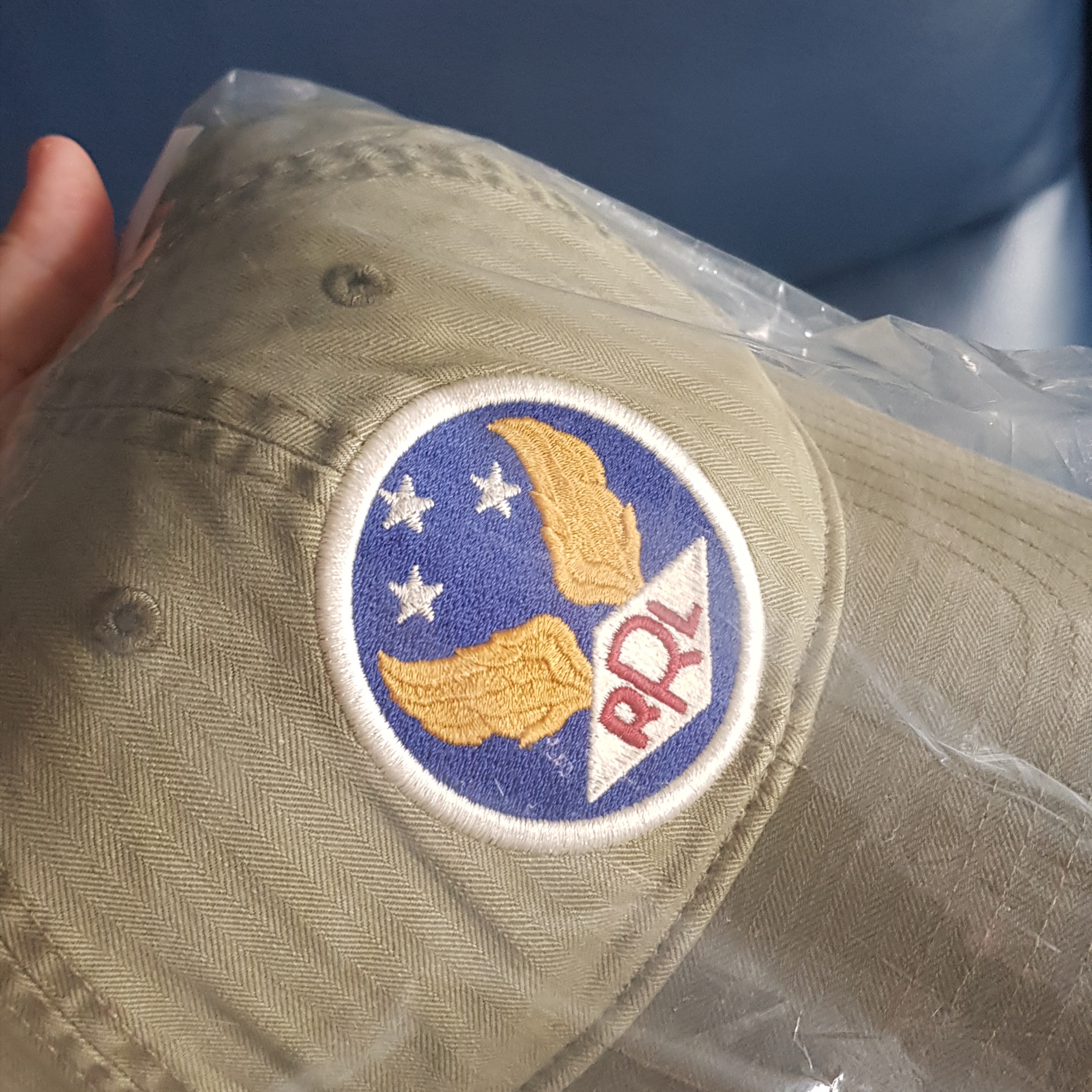 Double RL Garment Dyeing Twill Ball Cap Blue 착용 스타일 - 3