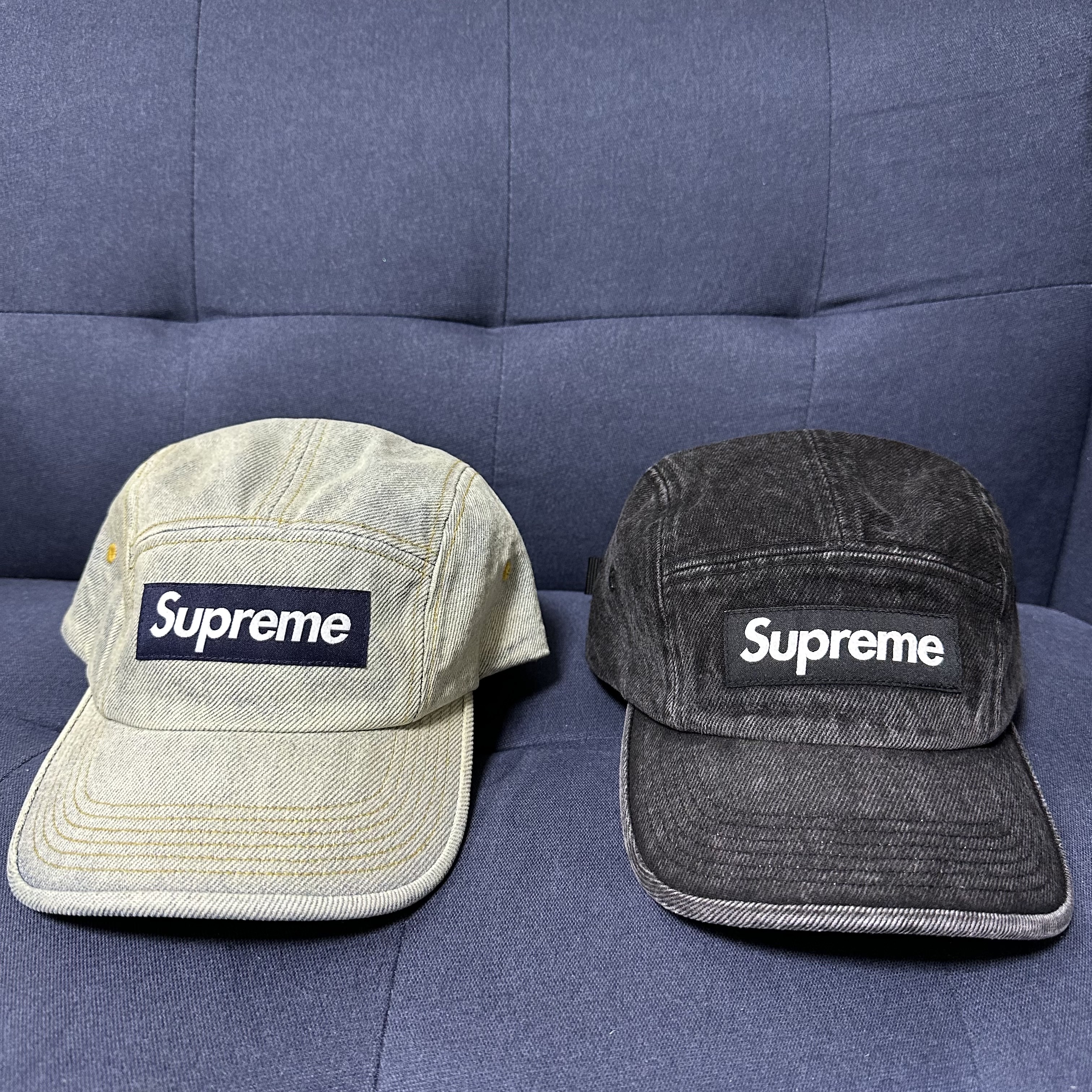 Supreme Denim Camp Cap Black - 24SS 착용 스타일