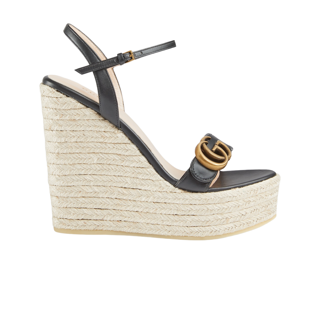 (W) 구찌 레더 플랫폼 에스파드리유 블랙 레더((W) Gucci Leather Platform Espadrille Black Leather) - 1