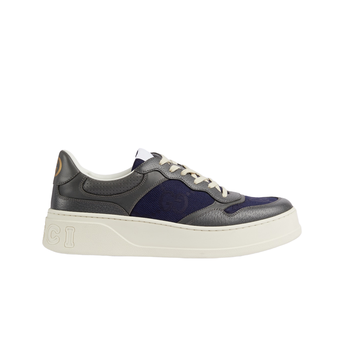 구찌 레이스업 스니커즈 그레이 레더(Gucci Lace-Up Sneaker Grey Leather)