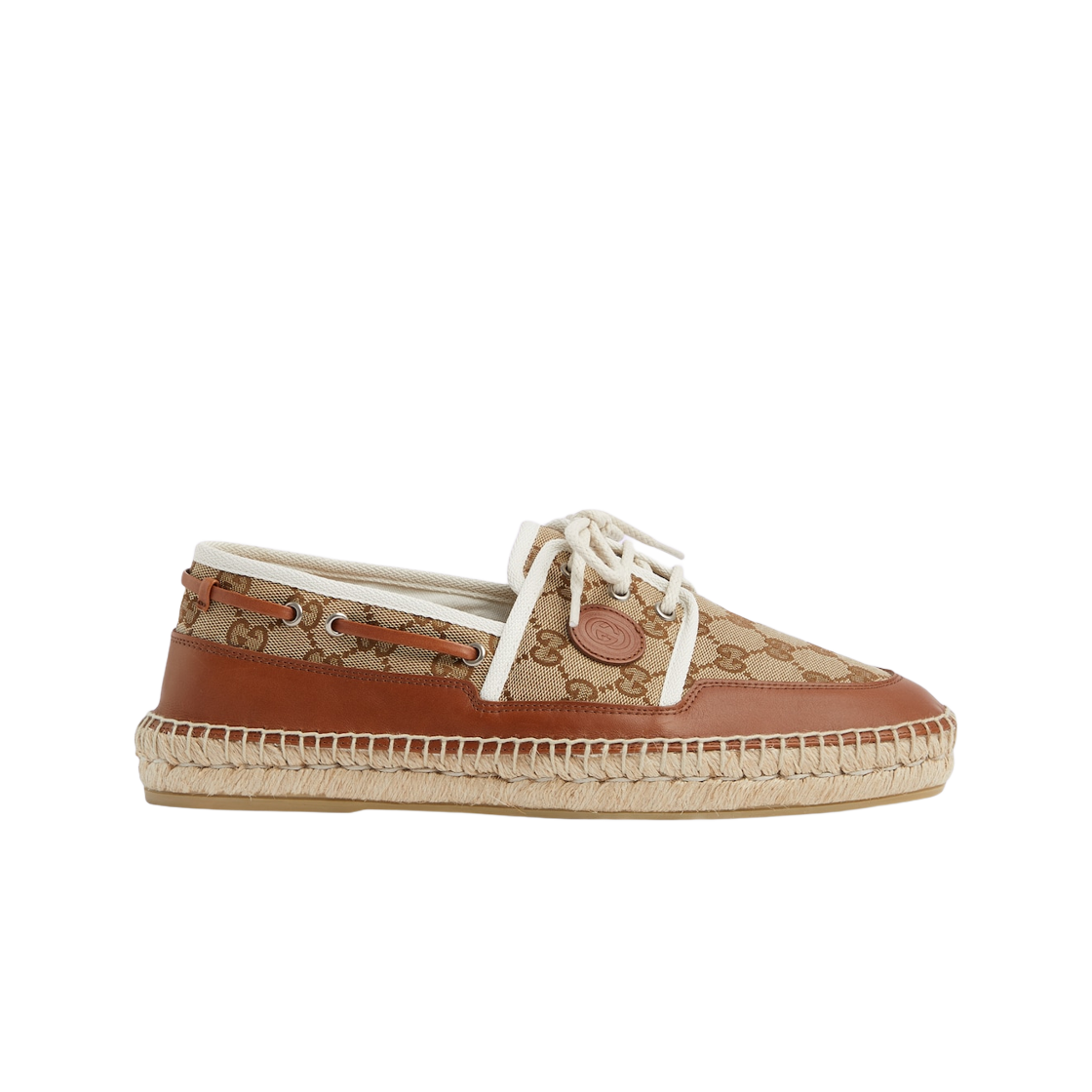 구찌 레이스업 GG 슈즈 카멜 에보니 GG 캔버스(Gucci Lace-Up GG Shoe Camel Ebony GG Canvas) - 1