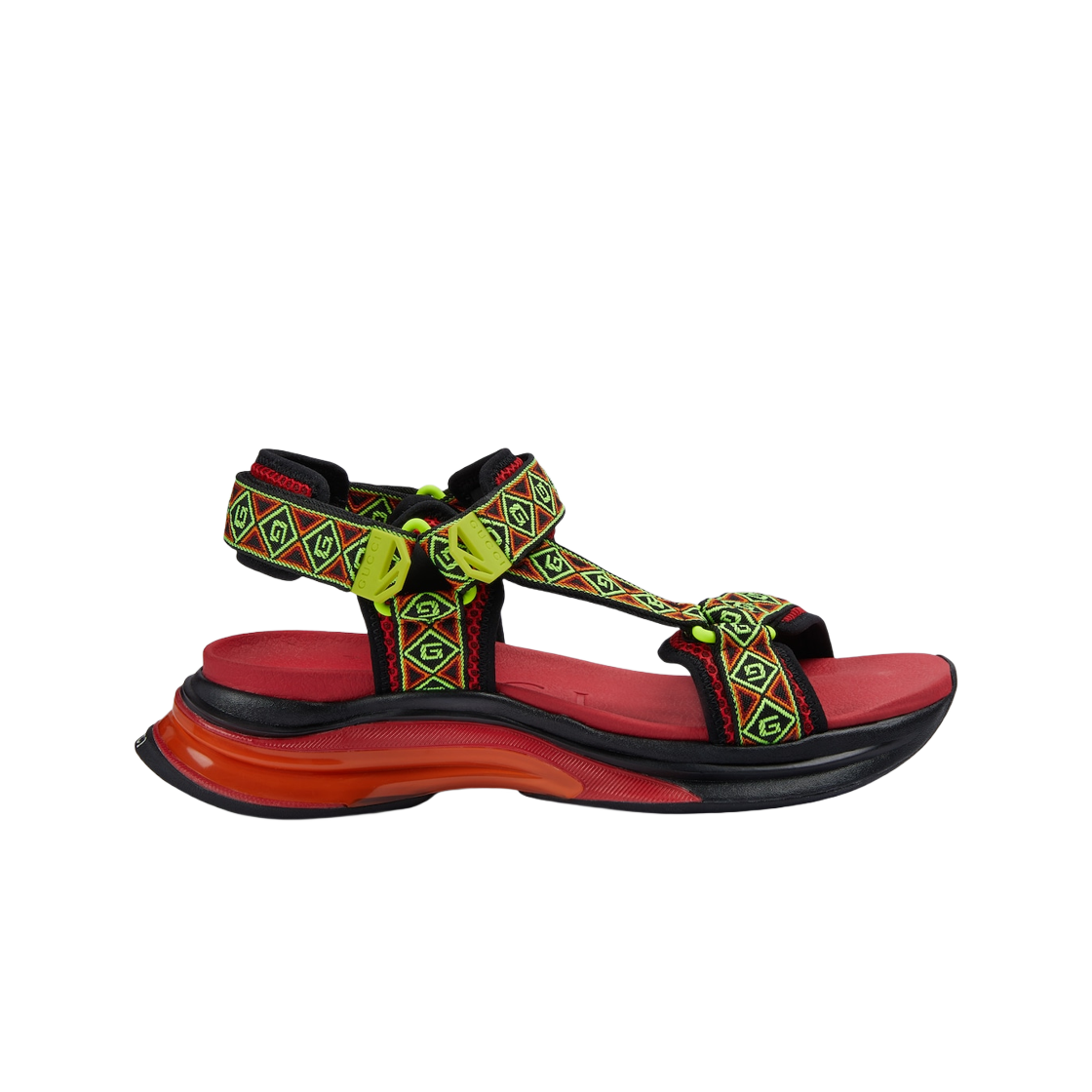 구찌 구찌 런 샌들 멀티컬러 캔버스(Gucci Gucci Run Sandal Multicoloured Canvas) - 1