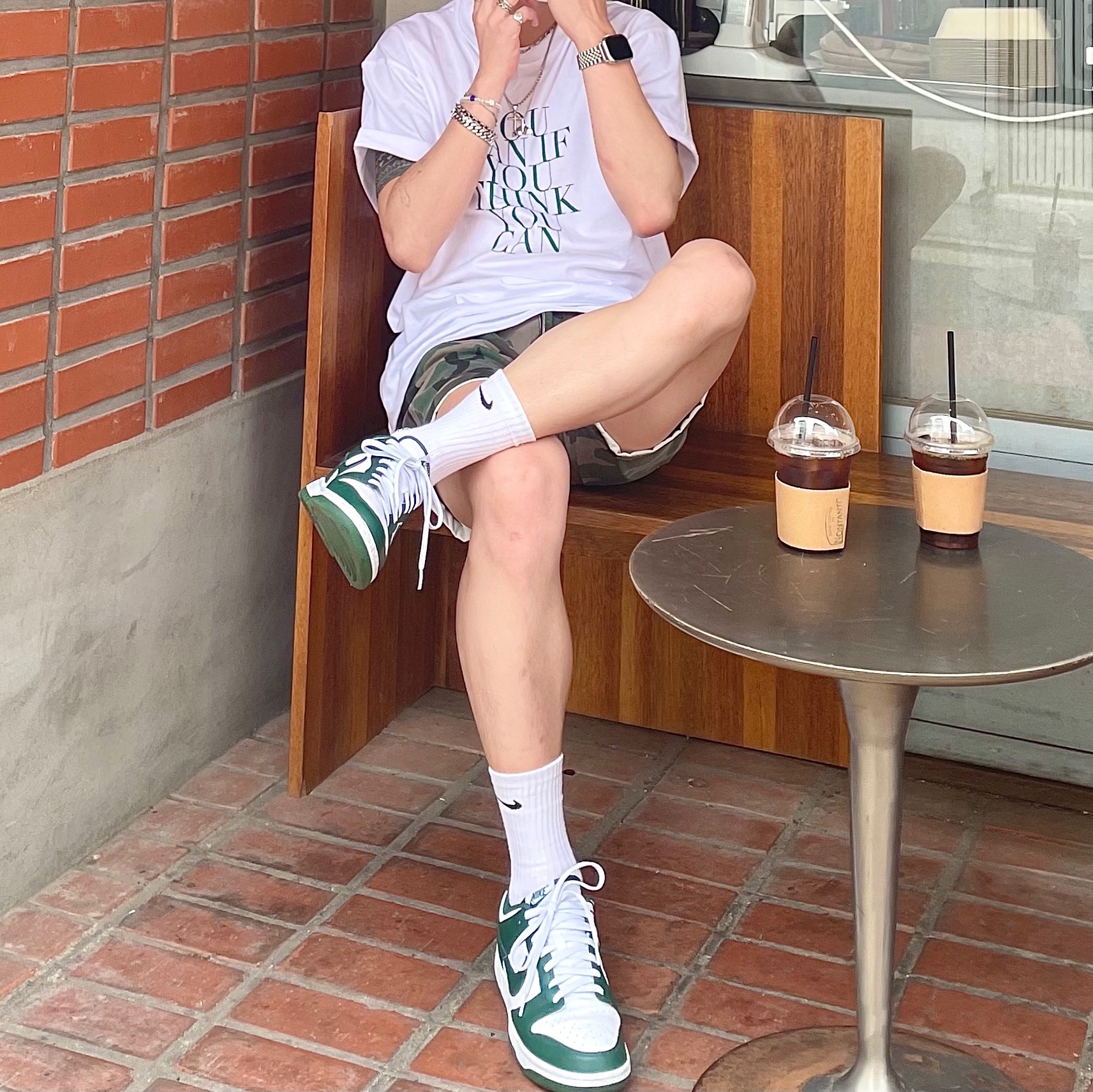 Nike Dunk Low Retro Varsity Green 착용 스타일 - 3