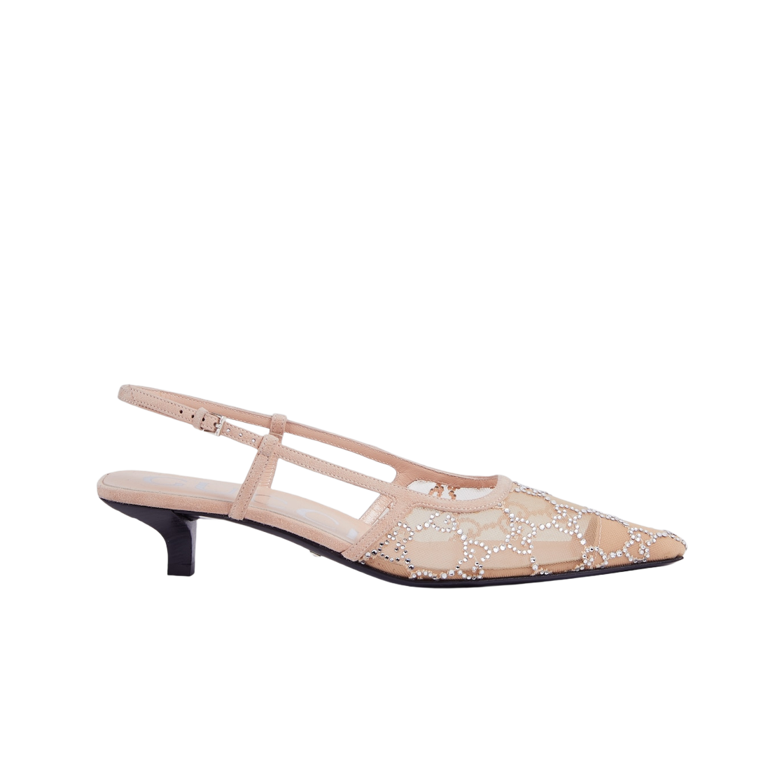 (W) 구찌 GG 슬링백 펌프 로즈 베이지 메쉬((W) Gucci GG Slingback Pump Rose Beige Mesh) - 1
