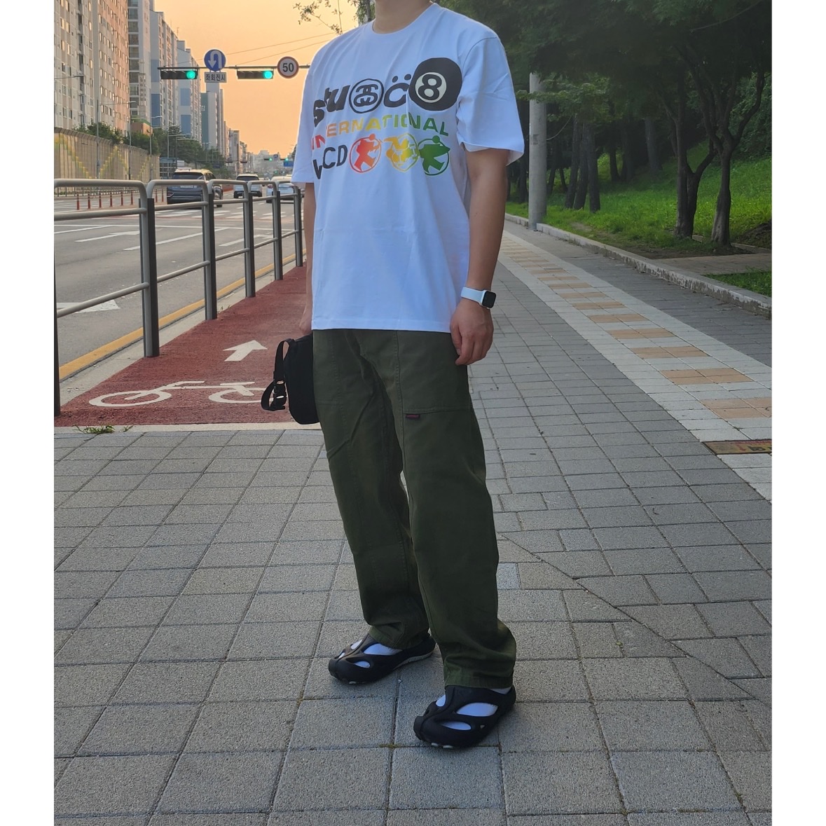 Stussy x Cactus Plant Flea Market International T-Shirt White 착용 스타일