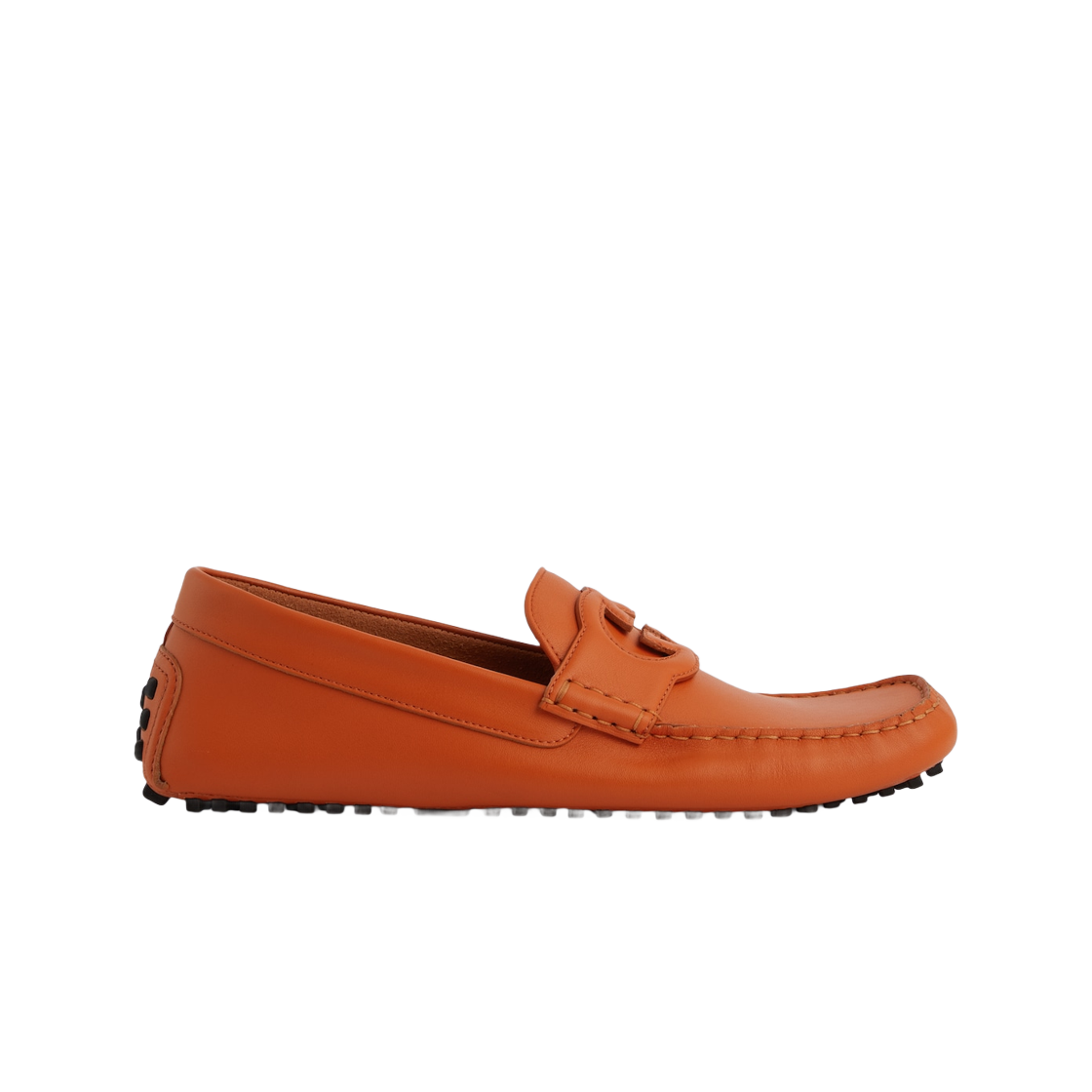 730148-1XH60-7519 Gucci Interlocking G Driver Orange Soft Leather