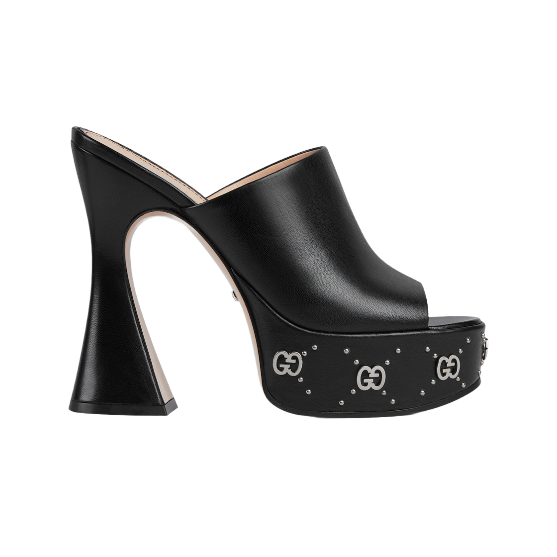 (W) 구찌 플랫폼 슬라이드 샌들 블랙 레더((W) Gucci Platform Slide Sandal Black Leather) - 1