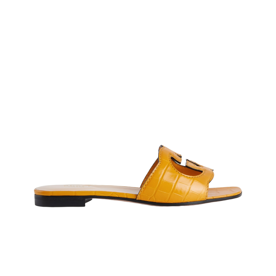 (W) 구찌 인터로킹 G 샌들 옐로우 레더((W) Gucci Interlocking G Sandal Yellow Leather) - 1
