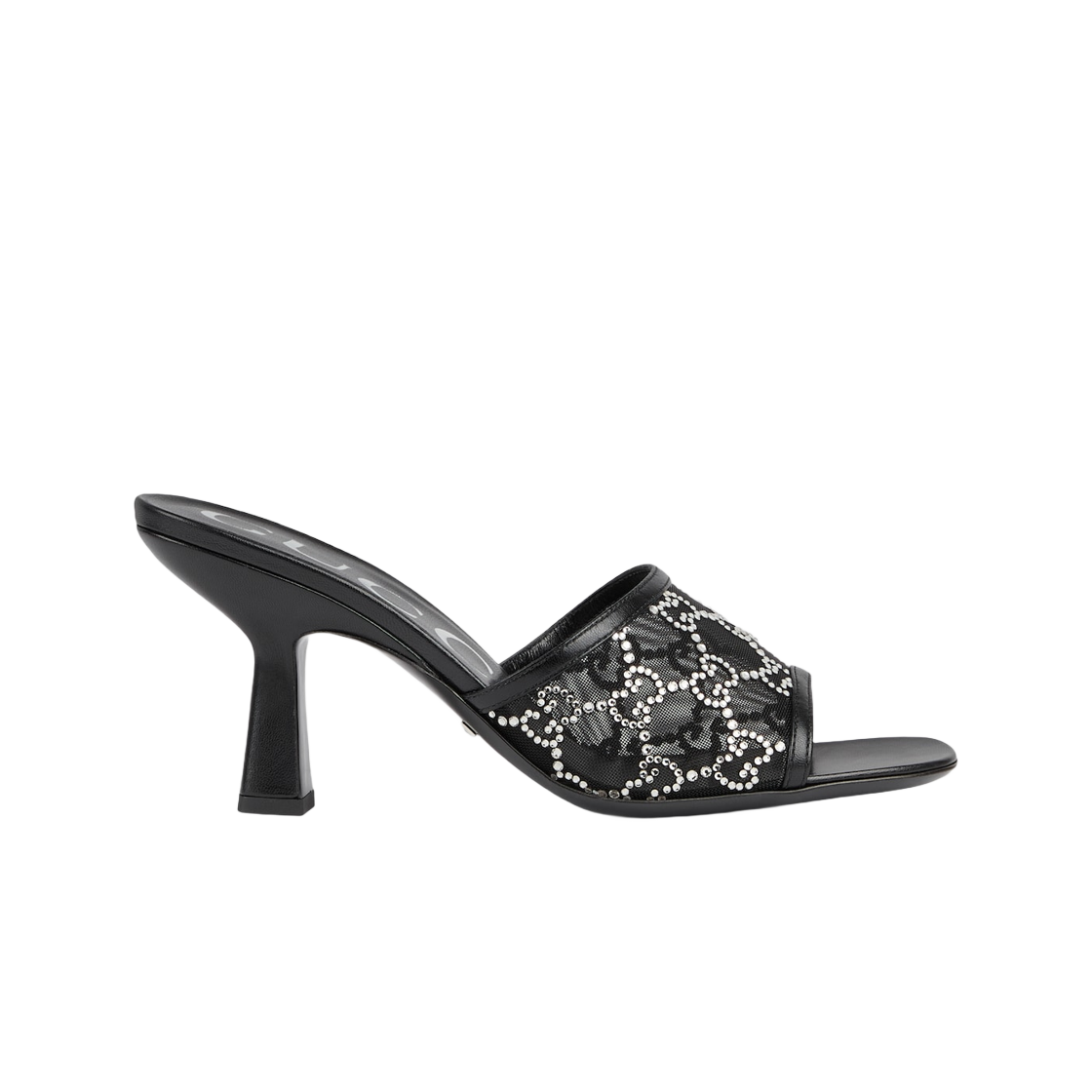 (W) 구찌 GG 미드힐 슬라이드 샌들 블랙((W) Gucci GG Mid-Heel Slide Sandal Black) - 1
