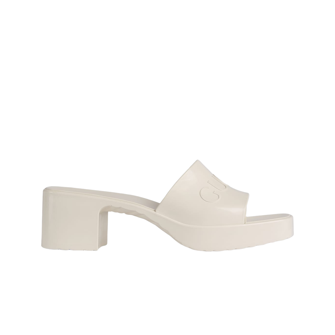 (W) 구찌 러버 슬라이드 샌들 화이트 러버((W) Gucci Rubber Slide Sandal White Rubber)