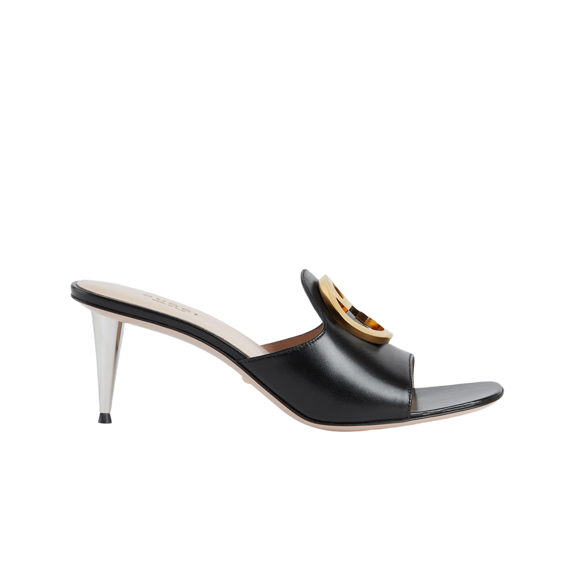 (W) 구찌 블론디 슬라이드 샌들 블랙 레더((W) Gucci Blondie Slide Sandal Black Leather) - 1