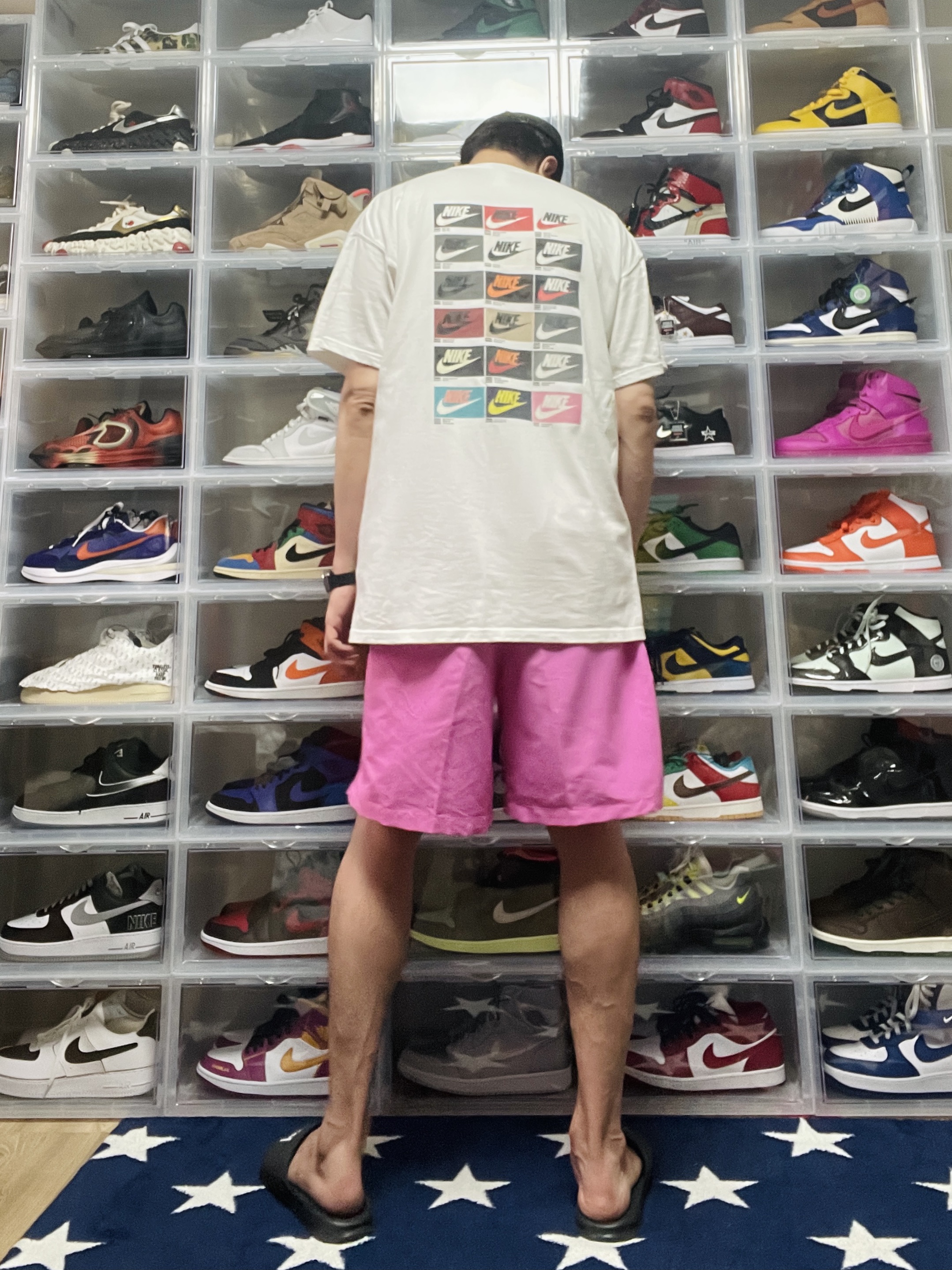 Stussy x Cactus Plant Flea Market Shorts Pink, Nike x Stussy Benassi Slide Off Noir 착용 스타일 - 3