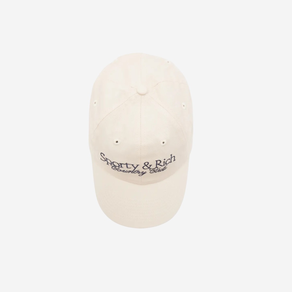 Sporty & Rich SR Country Club Hat Cream Navy 상세 이미지 2