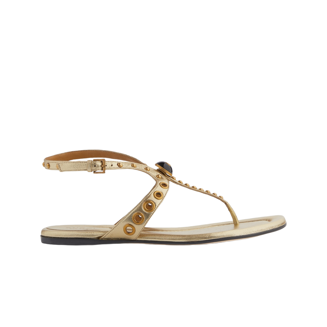 (W) 구찌 샌들 더블 G 디테일 메탈릭 플래티넘 레더((W) Gucci Sandal with Double G Detail Metallic Platinum Leather) - 1