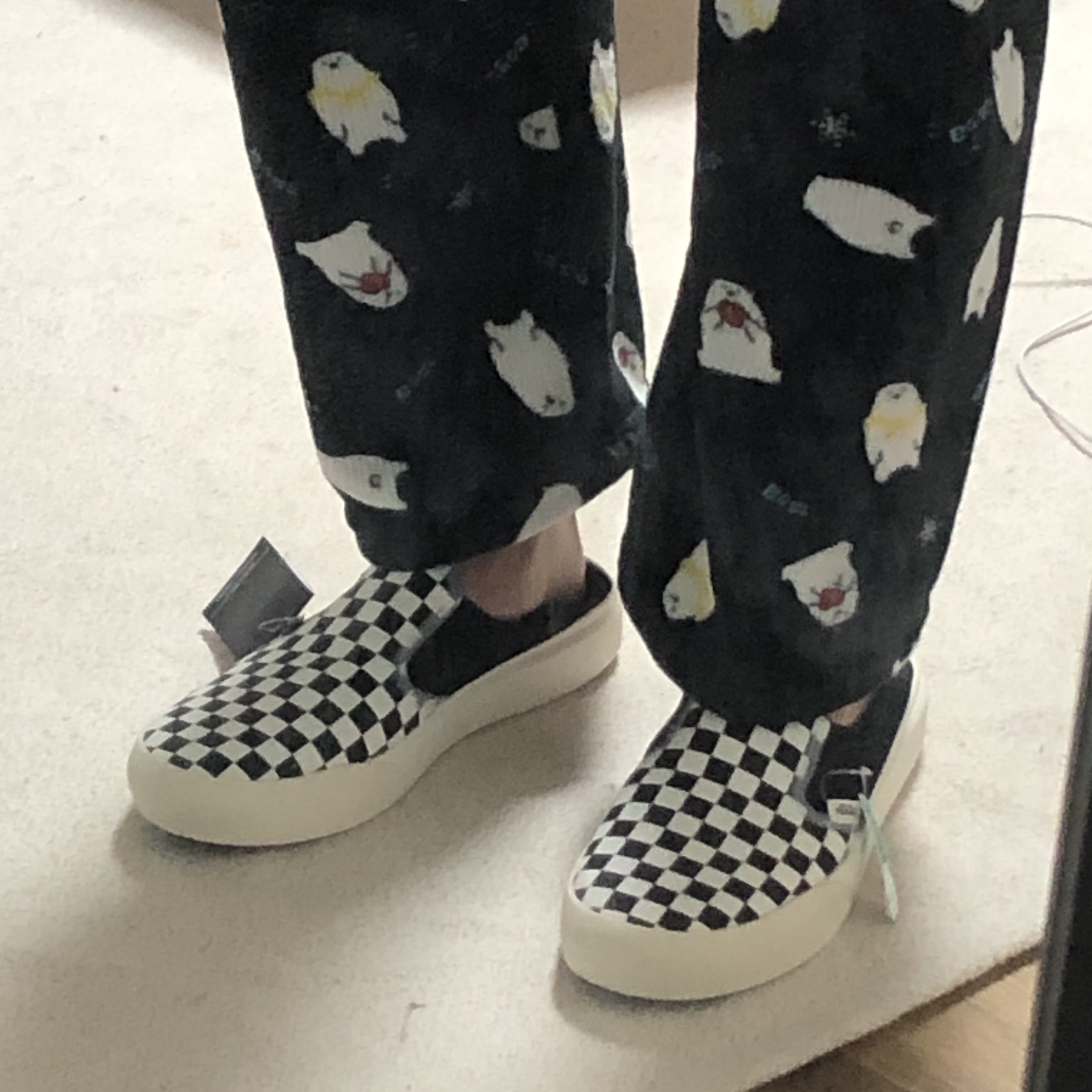 Vans Checkerboard Comfycush One Black 착용 스타일