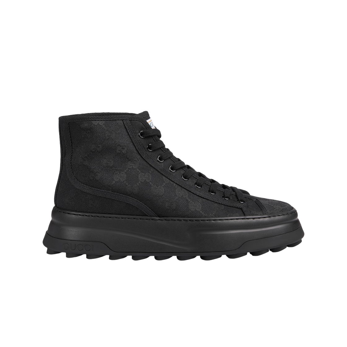 구찌 GG 하이 탑 스니커즈 블랙 GG 캔버스(Gucci GG High Top Sneaker Black GG Canvas) - 1
