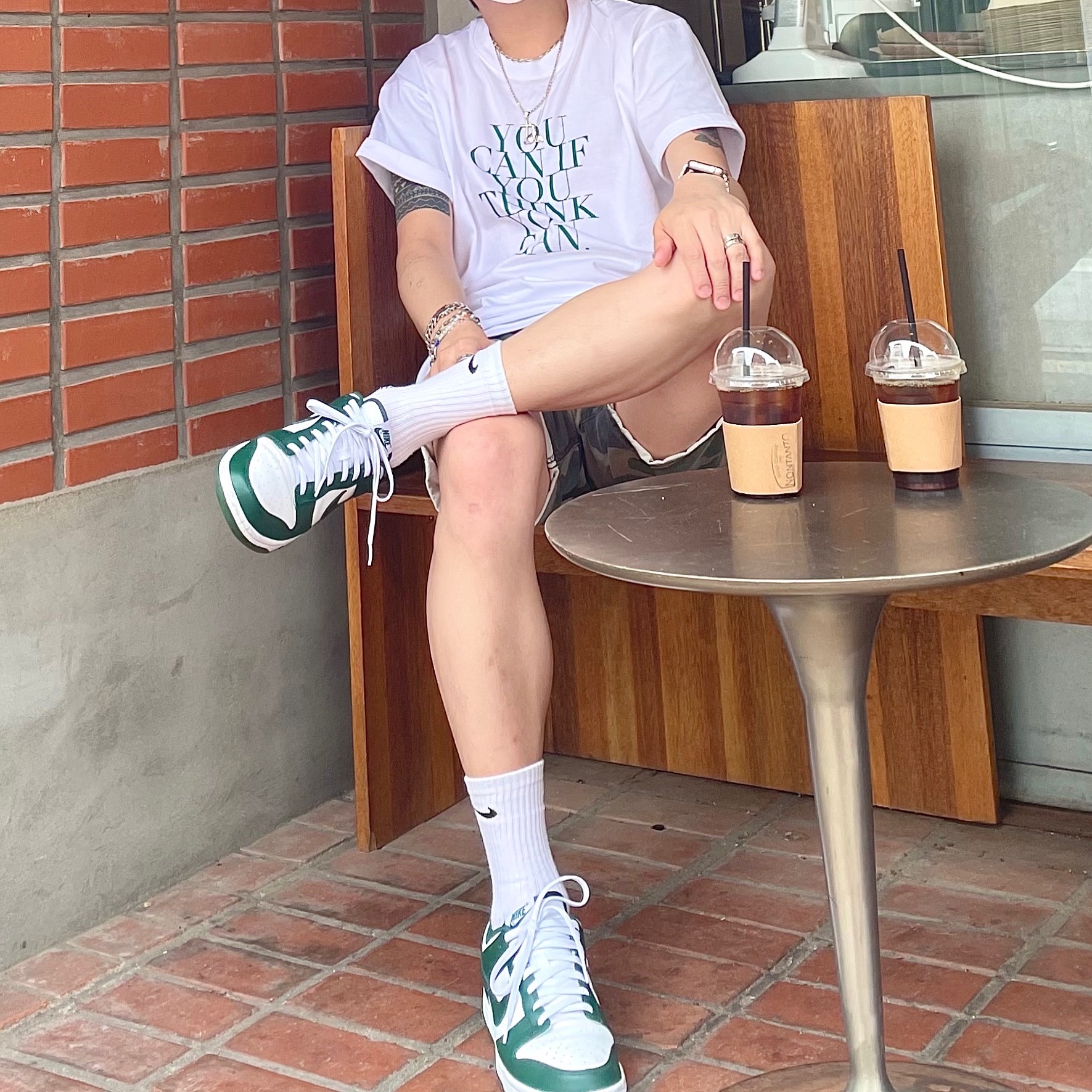 Nike Dunk Low Retro Varsity Green 착용 스타일 - 2