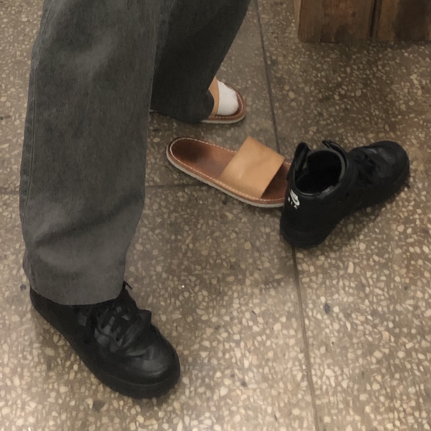 Nike x Comme des Garcons Homme Plus Air Force Mid Black 착용 스타일