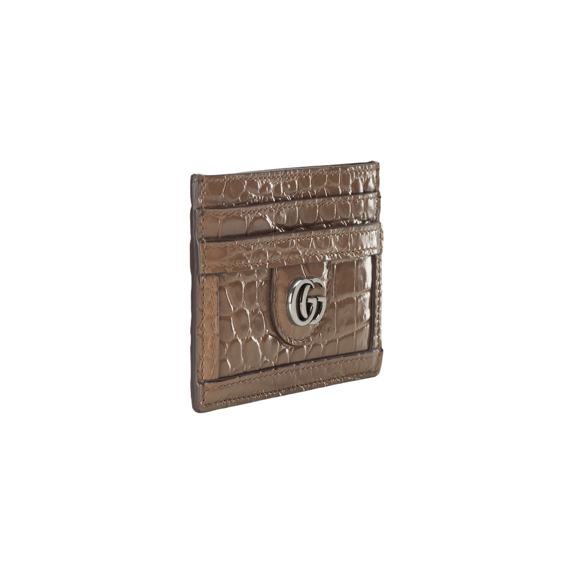 Gucci Crocodile Card Case with Double G Light Brown 상세 이미지 2